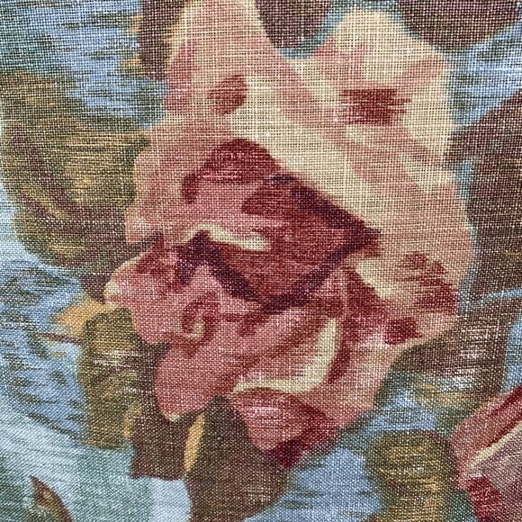 Mulberry Home England Secret Garden Cabbage Roses Floral Fabric Linen 2.5 Yards - Picture 2 of 14
